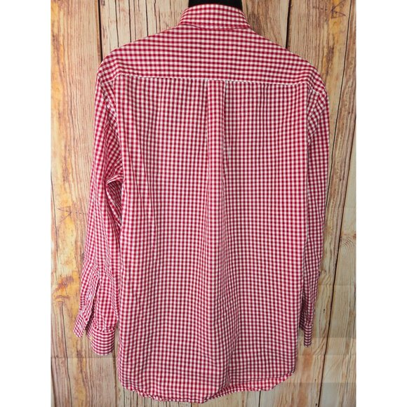 Vineyard Vines Mens Slim Fit Whale Red Check Shirt Large Cotton - Picture 2 of 6